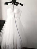 Spaghetti straps short wedding dress