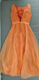 Long orange bridesmaid dress