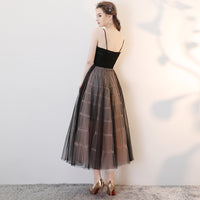 ankle length Black strapless tulle prom dress party dress homecoming dress