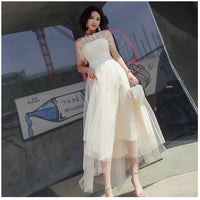 Short champagne tulle prom dress party dress homecoming dress