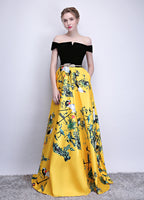 chinese style prom dress yellow