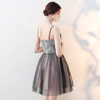Short Black lace tulle homecoming dress