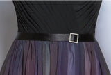 Gradient black purple evening dress long chiffon bandage back