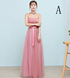 pink tulle bridesmaid dresses long off the shoulder strapless