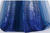 Sequin blue prom dress long bandage bling bling