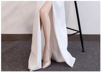 Customized fitting slit white prom dress evening dress party dress White Red Black