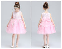 Short flower girl dress blue pink white red lace tulle girl gown