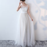 Modest wedding dress sleeveless champagne modest wedding gown