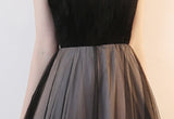 Black strapless tulle prom dress ankle length party dress homecoming dress