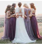 Long Strapless bridesmaid dresses various way of dressing tulle