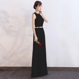 Customized fitting slit black prom dress evening dress