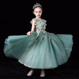 Embroidered party wear dress for girl floor length long