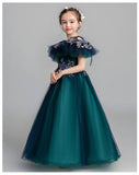 Long child green occasion and events dress