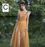 Yellow bridesmaid dresses short tulle dress