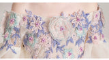 Champagne embroidered flower girl dress off the shoulder