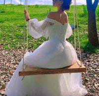 Half sleeve strapless wedding dress