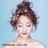 Beautiful bride headwear hair hoop earrings