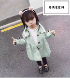 Little girl’s coat khaki pink green