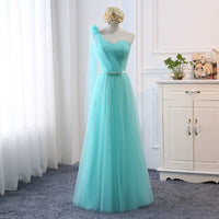 Floor length long mint green bridesmaid dresses