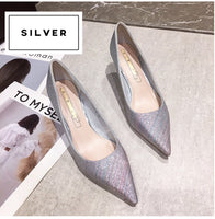5cm sparkly gradient silver black shoes