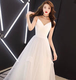 Spaghetti straps sparkly burgundy prom dress white wedding dress