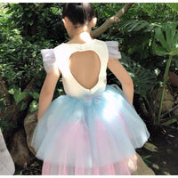 Tailed unicorn dress for little girl