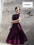 Sequin purple prom dress