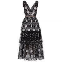 Black sequin lace dress