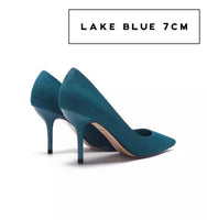 5cm & 7cm lake blue black burgundy high heels shoes