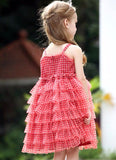 Spaghetti straps tulle dress for little girl