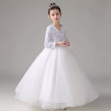 White sequin prom dress for little girl