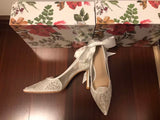 6cm 7cm 8cm high heels white lace wedding shoes