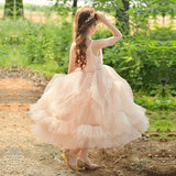 Pink ball gown kid's prom dress girl's party dress