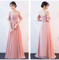 Customized Size Pink bridesmaid dress long
