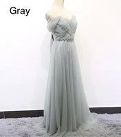 Long tulle bridesmaid dress gray orange blue white champagne dark purple