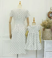 Mother and daughter dots matching dress dresses