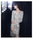 Silver wedding guest dress sequin