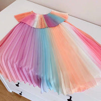 Little girl’s Rainbow pleated dress