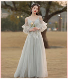 Light grey bridesmaid dresses