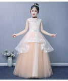 Champagne flower girl dress kid's ball gown