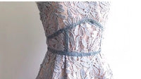 Spaghetti straps dusty blue lace dress