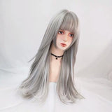 Grey straight wig  かつら