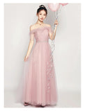 Pink tulle bridesmaid dress gray bridesmaid dress