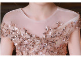 Sparkly champagne party wear dress for girl