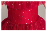 Starry red ball gown for little girl