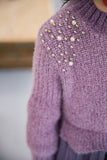 Long sleeve little girl's sweater blue pink purple lavender dress