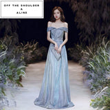 Sparkly starry blue evening gown