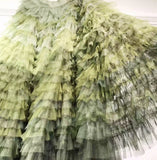 Big hemlines tulle tutu green skirt