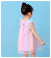 Sleeveless rainbow dress for little girl