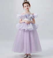 Little girl's dark red ball gown